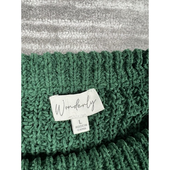 Wonderly Sweater Womens Large‎ Green Long Sleeve Knit Polyester Casual - Picture 10 of 11